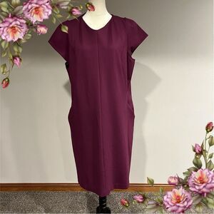Short sleeve a-line plus size dress
